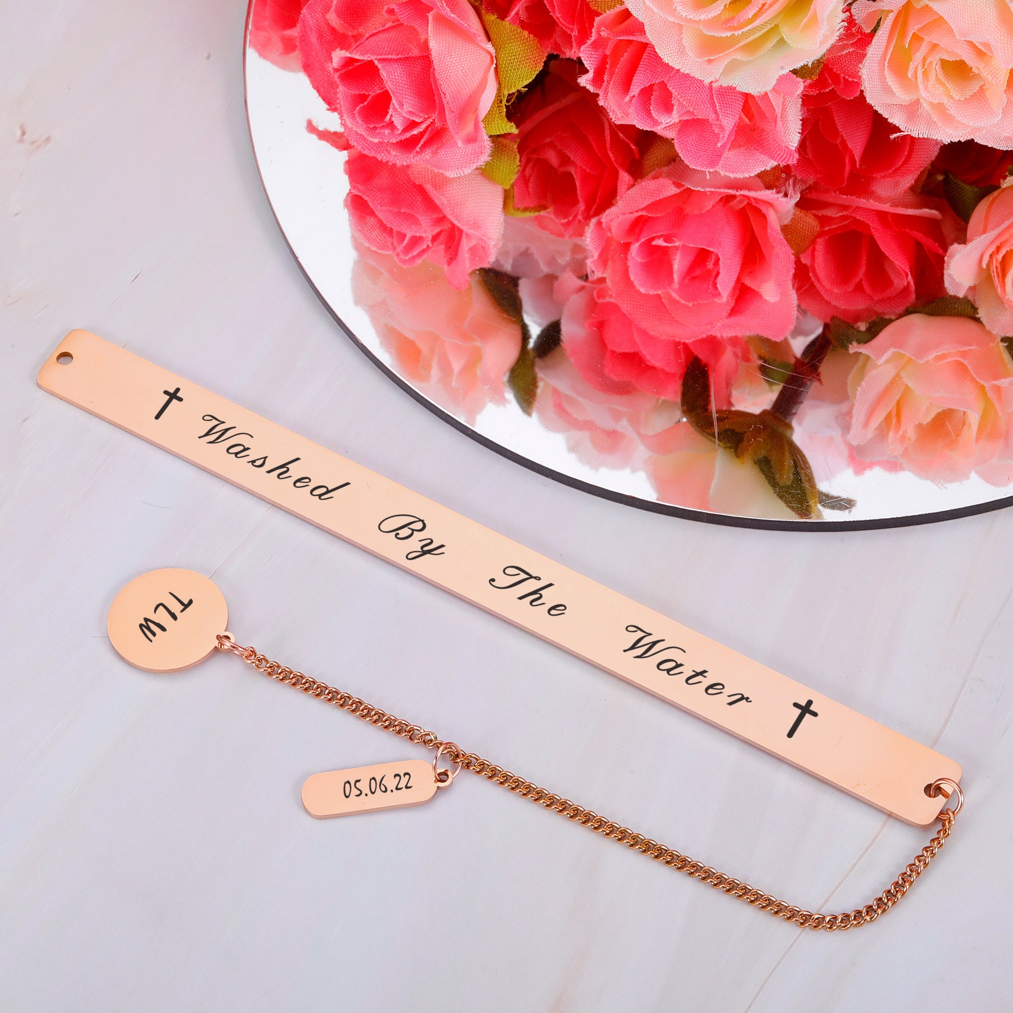 Baptism gift bookmark, First communion gift, Religious bookmark, Washed by the water, Adult baptism gift, goddaughter godson baptism gift