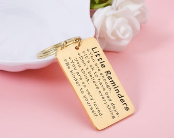 Regalo Salute Mentale Little Reminders Portachiavi Motivazionale Per Salute Mentale - Citazioni Positive, In Acciaio Inox, Regalo Ispirazionale Portachiavi Citazioni Positive