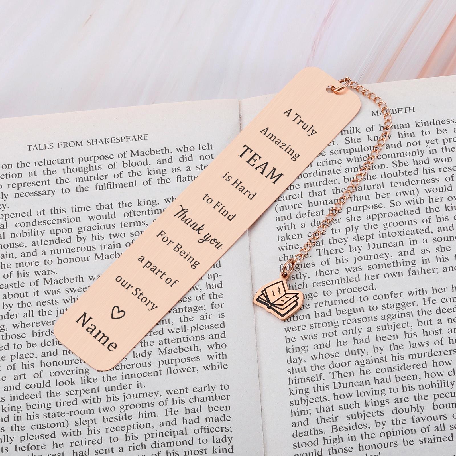 Employee Appreciation Gift Bulk Thank You Bookmark for Women Men Book ...