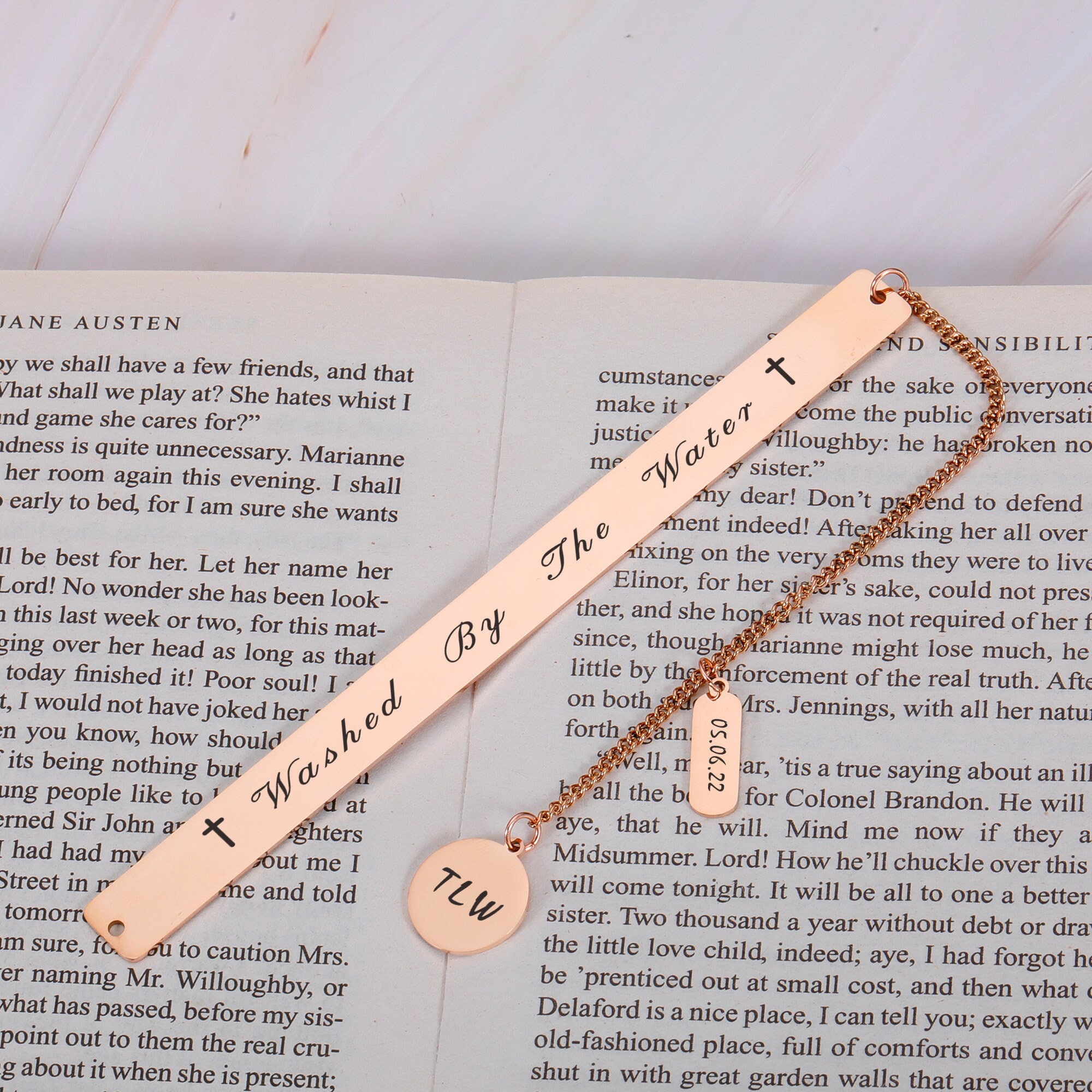 Baptism gift bookmark, First communion gift, Religious bookmark, Washed by the water, Adult baptism gift, goddaughter godson baptism gift