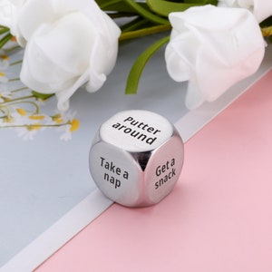 Personalized Date Night Dice - 5th Anniversary Gift - Custom Engraved Dice - Engagement Wedding Gift Valentine's Day Gift, Custom Dice