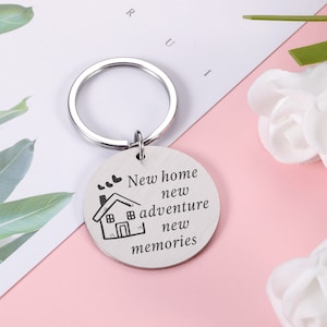 New Home Gift Personalized, New Home New Beginning Keychain, Housewarming Gift, Personalized Home Gift, Custom Family New Home Gift