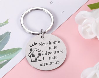 New Home Gift Personalized, New Home New Beginning Keychain, Housewarming Gift, Personalized Home Gift, Custom Family New Home Gift