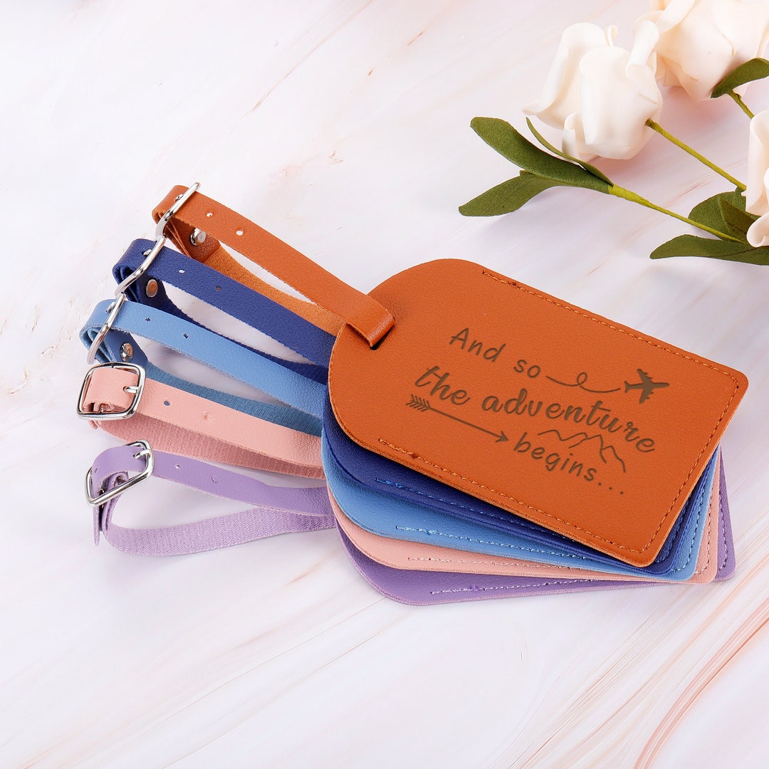 Leather Luggage Tags, Wedding Favors for Guests, Personalized Couple