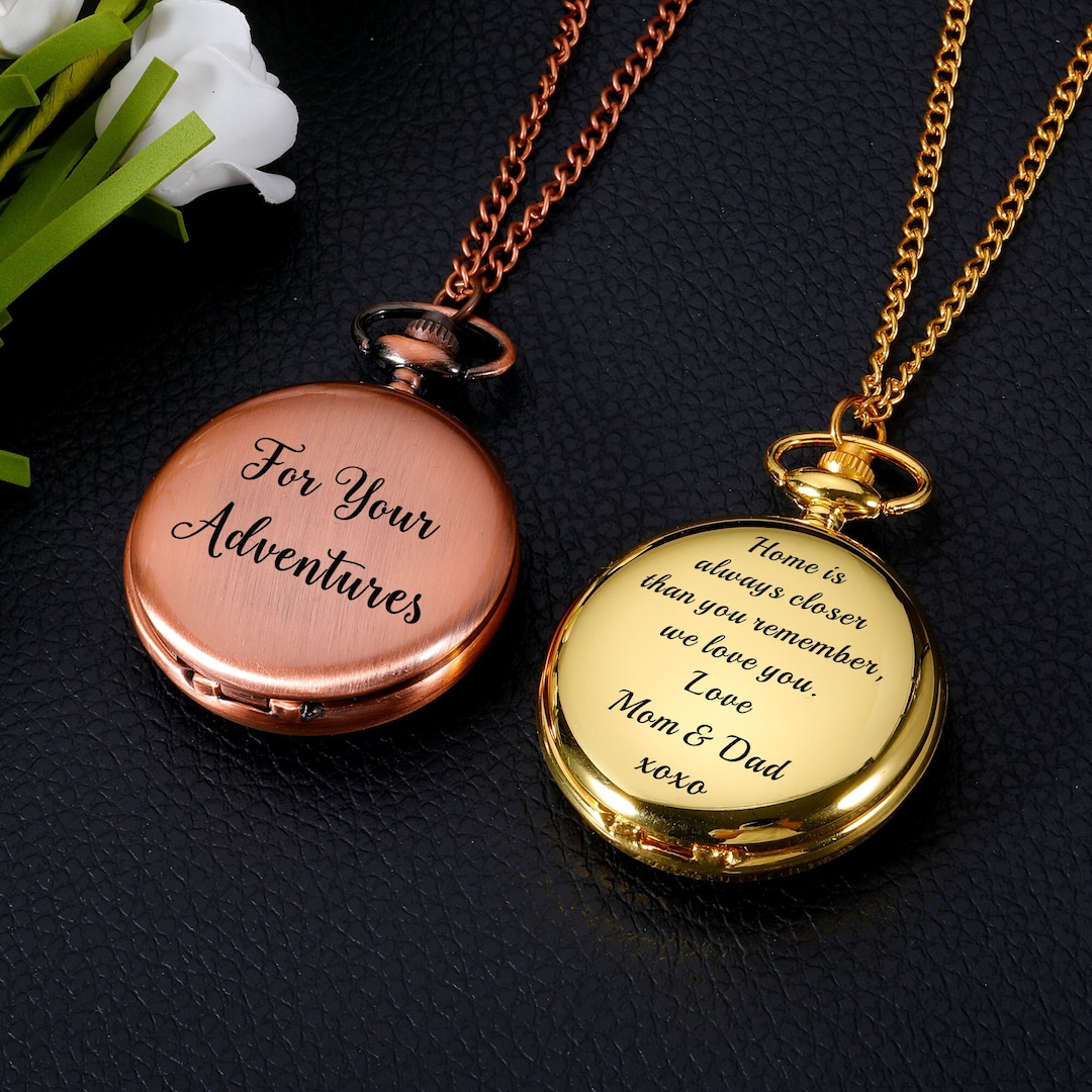Vintage Style Pocket Watch, Engraved Pocket Watch, Customized Pocket