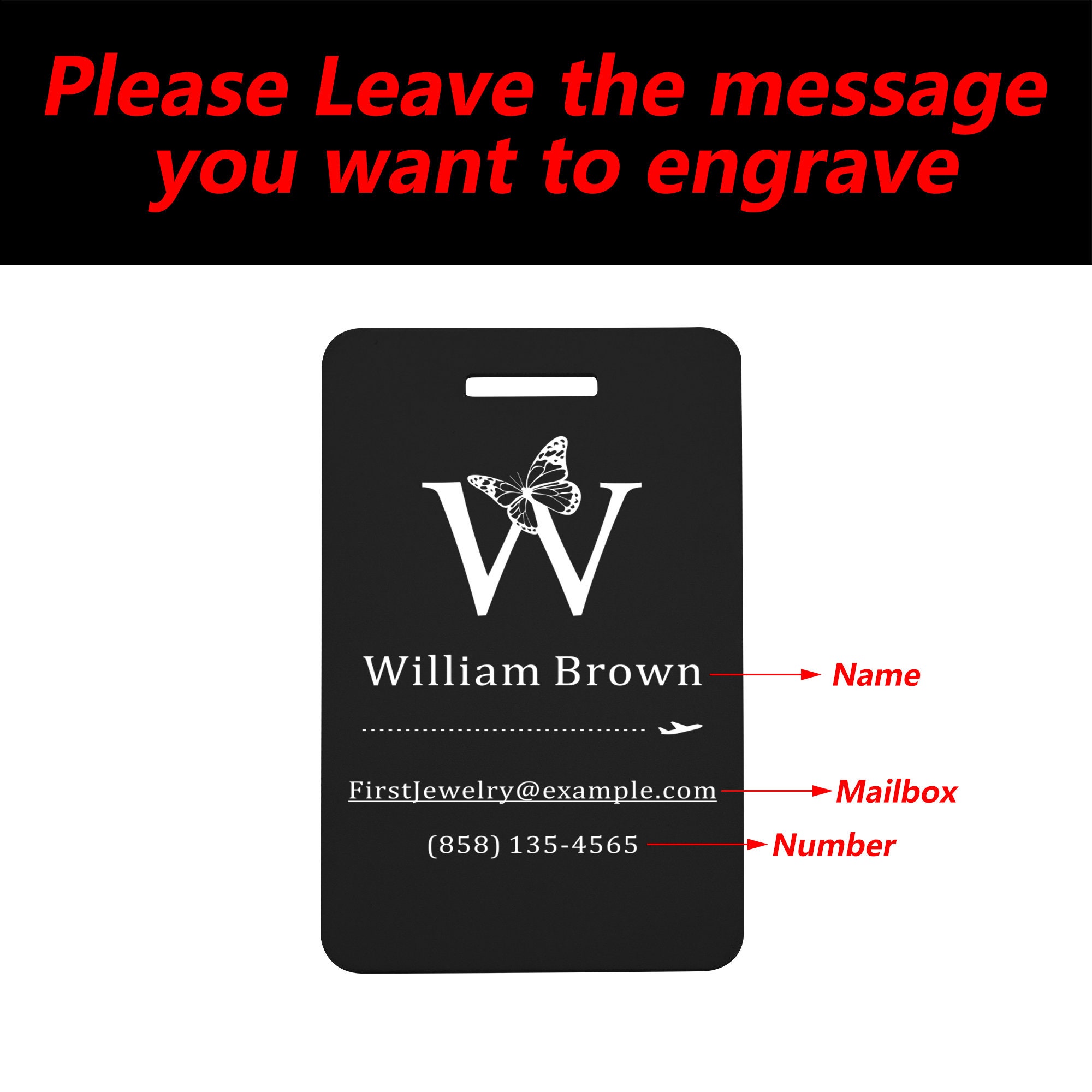 Personalized Metal Luggage Tag, Engraved Aluminum Luggage Tags - Personalised Travel Gifts, Custom Images, Suitcase tag, Backpack tag