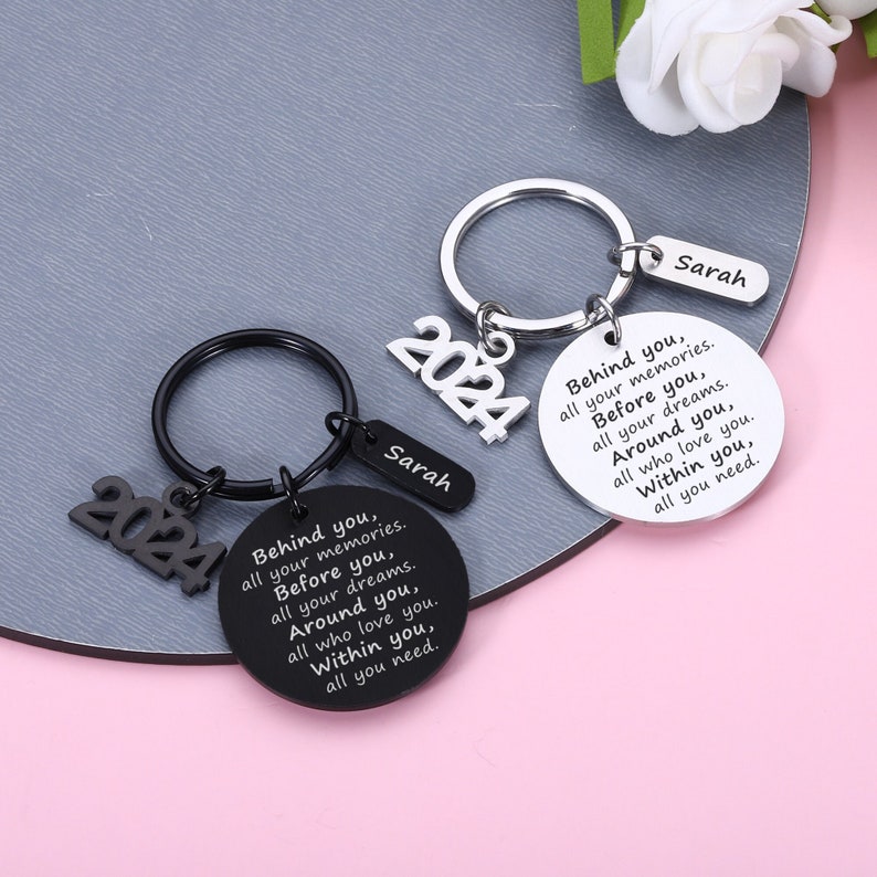 Behind you all your memories, 2024 Graduation Gifts, Grad gift, Back to School, College High School Graduation, 2024 Graduation Keyrings 2024