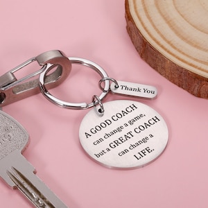 Regalos de agradecimiento, llavero personalizado, regalo de agradecimiento al entrenador, regalo de entrenador de gimnasia, regalo de agradecimiento para el entrenador, un buen entrenador puede cambiar un juego