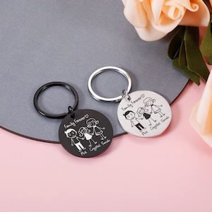 Porte-clés gravé pour parents et enfants, Porte-clés personnalisé Penny, Gif significatif pour maman et papa, Porte-clés personnalisé pour la famille Ass