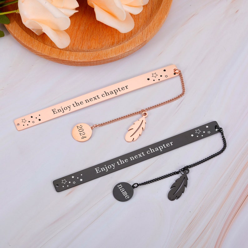 Enjoy The Next Chapter 2024 Graduation Gifts for Women Personalized Retirement gift for Co-worker Leaving Gifts Bookmark Gift for Women Men image 2