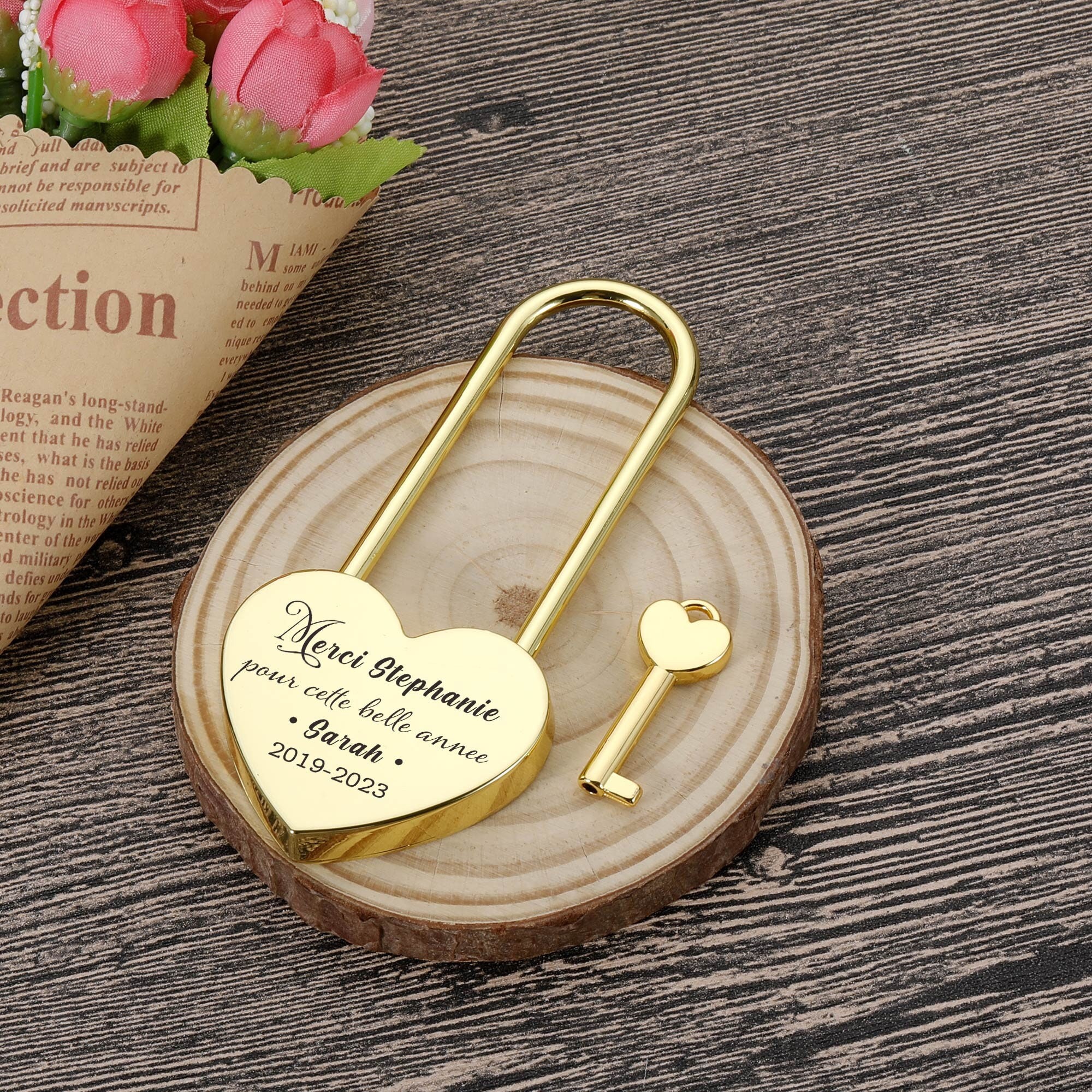 14K Gold Engravable Initial Love Padlock Ring – Baby Gold