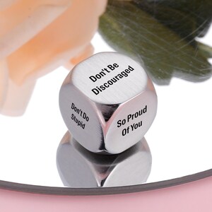 2026 Graduation Gifts, Engraved Text Funny Dice, Class of 2026 Gifts, Personalized Graduation Gifts, Proud Of You Gift, Pocket Gift image 9
