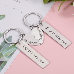 Personalized 2 Pcs Mummy Keychain custom name,mother's day gift for mom,gift from daughter/son,I love you mom gift for mommy,keyring for mom