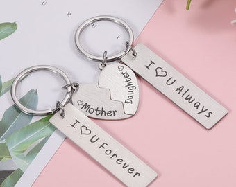 Personalized 2 Pcs Mummy Keychain custom name,mother's day gift for mom,gift from daughter/son,I love you mom gift for mommy,keyring for mom