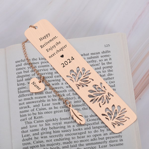 Retirement gifts for Women Men, Personalised Bookmarks, Happy Retirement gift, Colleague Retirement gift ideas, Personalized Bookmarks