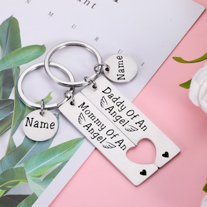 Personalized Infant Loss Keychain-Mommy of an angel, Daddy of an angel, Remembrance Keychain, Miscarriage gift, Miscarry Gift, Gift for Loss