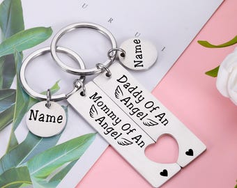 Personalized Infant Loss Keychain-Mommy of an angel, Daddy of an angel, Remembrance Keychain, Miscarriage gift, Miscarry Gift, Gift for Loss
