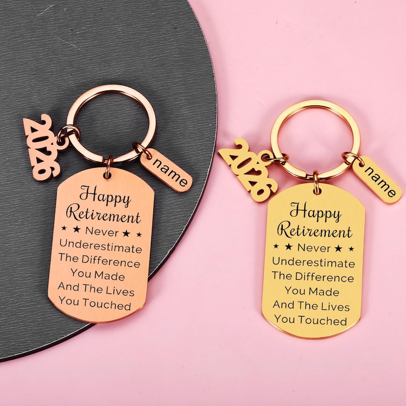 2026 Happy Retirement Gift Keychain Never Underestimate the Difference ...
