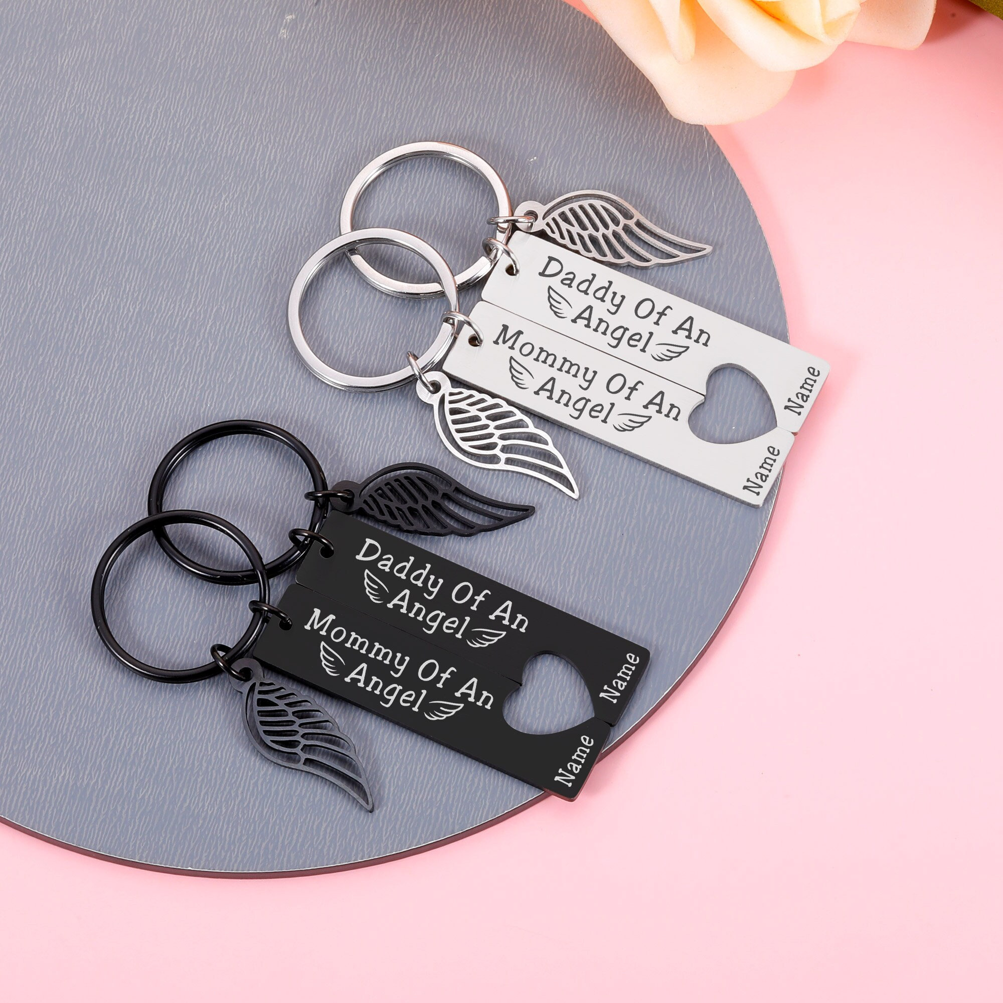 Daddy Angel Keychain Etsy Canada