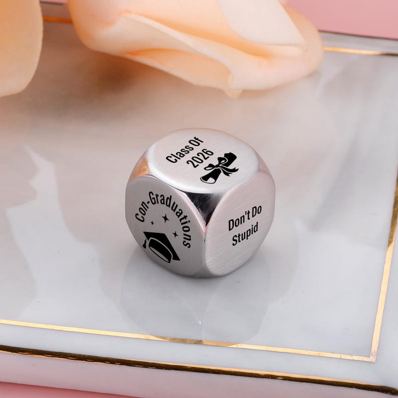 2026 Graduation Gifts, Engraved Text Funny Dice, Class of 2026 Gifts, Personalized Graduation Gifts, Proud Of You Gift, Pocket Gift image 10
