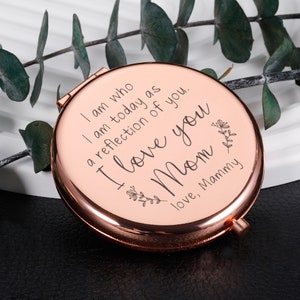 I am who I am today as a reflection of you compact with mirror, Mother&#39;s Day gift, Mom Birthday, purse, Custom name Gift,Mother of the Bride