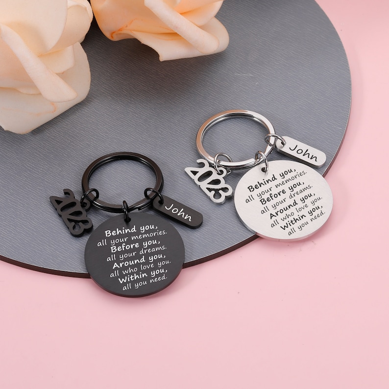 Behind you all your memories, 2024 Graduation Gifts, Grad gift, Back to School, College High School Graduation, 2024 Graduation Keyrings 2023