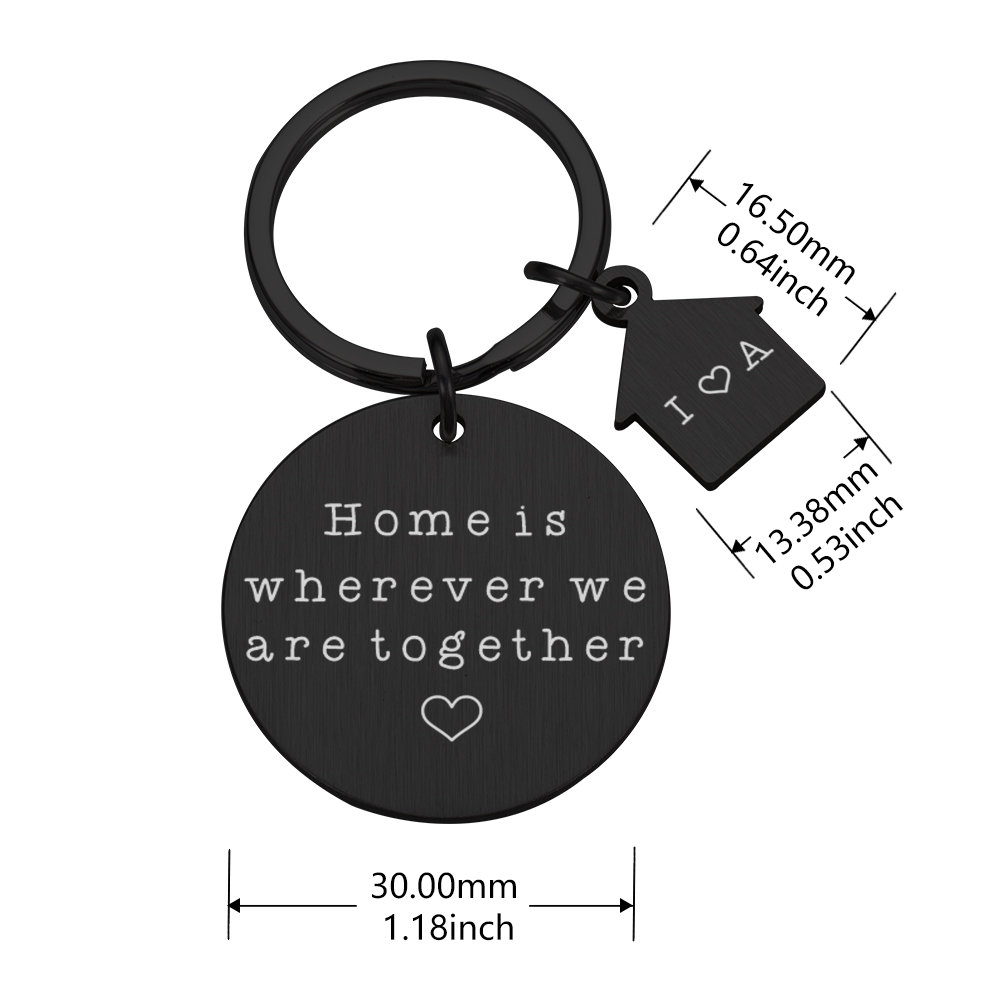 Personal New Home Keychain,Home is Wherever We are,schlüsselanhänger personalisiert,Home Gift,Couples Keychains,New Homeowners,New Home Gift