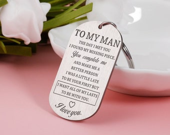 To My Man Keychain Persomlized Gift for Boyfriend,Valentine's Day Present For Boyfriend,Couple Keychain,Gift for husband Wife, Custom gift