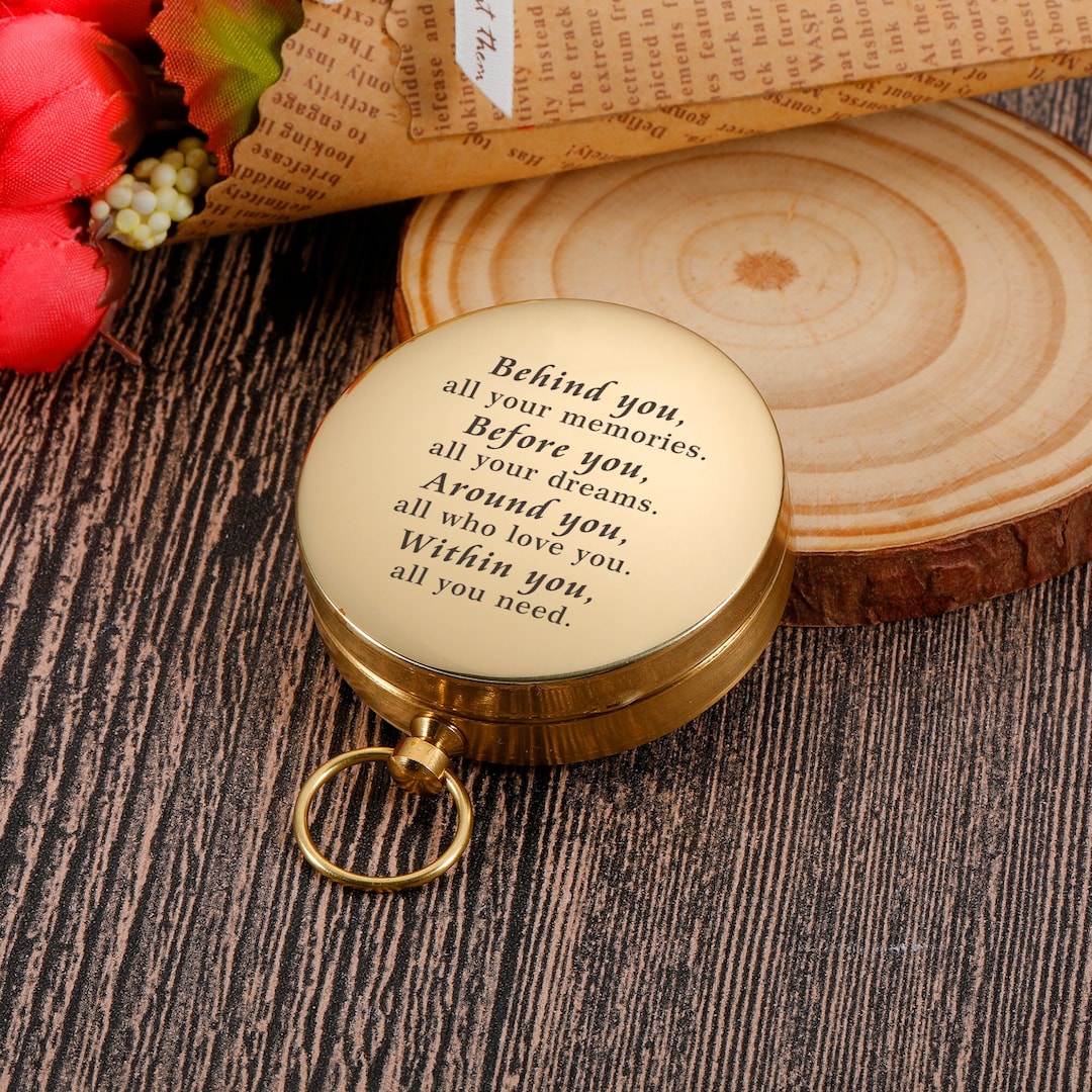 Personalized Engraved Compass, Graduation Gifts, Motivational Gifts