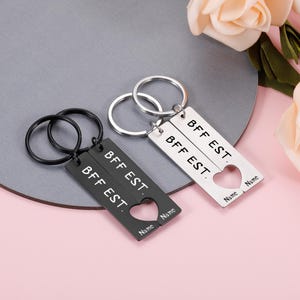 BFF Est. Custom Keychain, BFF Keychain, BFF Gift, Best Friends Forever, Personalized Keychain, Couple Keychain, Best Friend Gift,Friend Gift