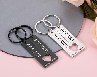 Set di 2 portachiavi migliore amico, regalo migliore amico
