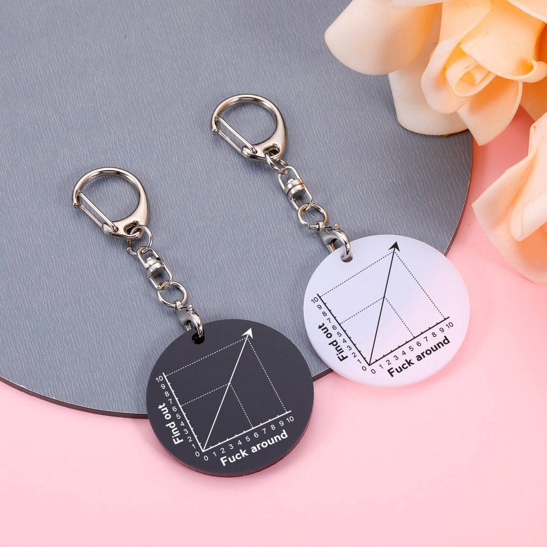Pff Key Chain Fuck Around and Find Out Gift Petty Quote Adult Humor Fuck Around ...