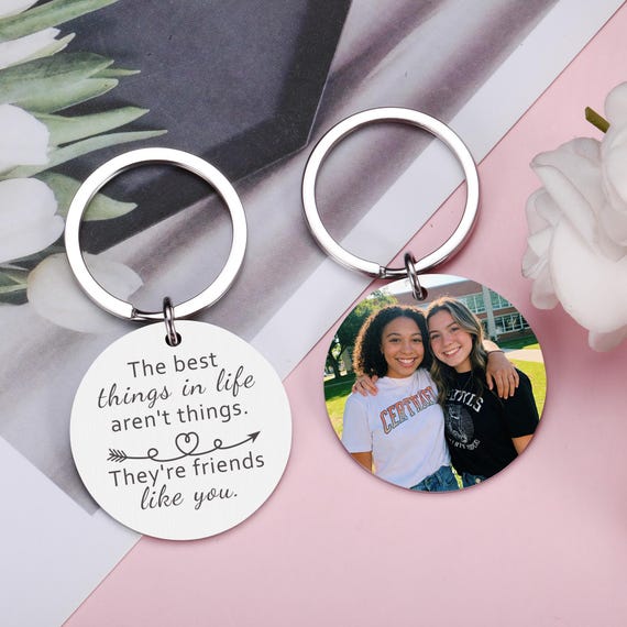 Portachiavi Personalizzato Amica Portachiavi Amicizia Stella - Regalo Per Migliore Amica/Amico, Acciaio Inossidabile, Incisione Speciale, Compleanno /Natale/Laurea Portachiavi Regalo Migliore Amica