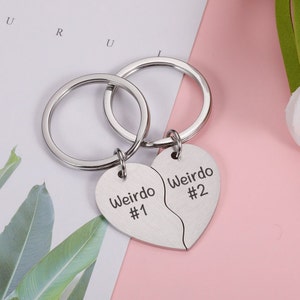 2pcs Friendship Gifts Selecetion" Weirdo #1 & Weirdo #2" BFF friendship jewelry gift for Teen Girls BFF Boyfriend Girlfriend Husband Wife