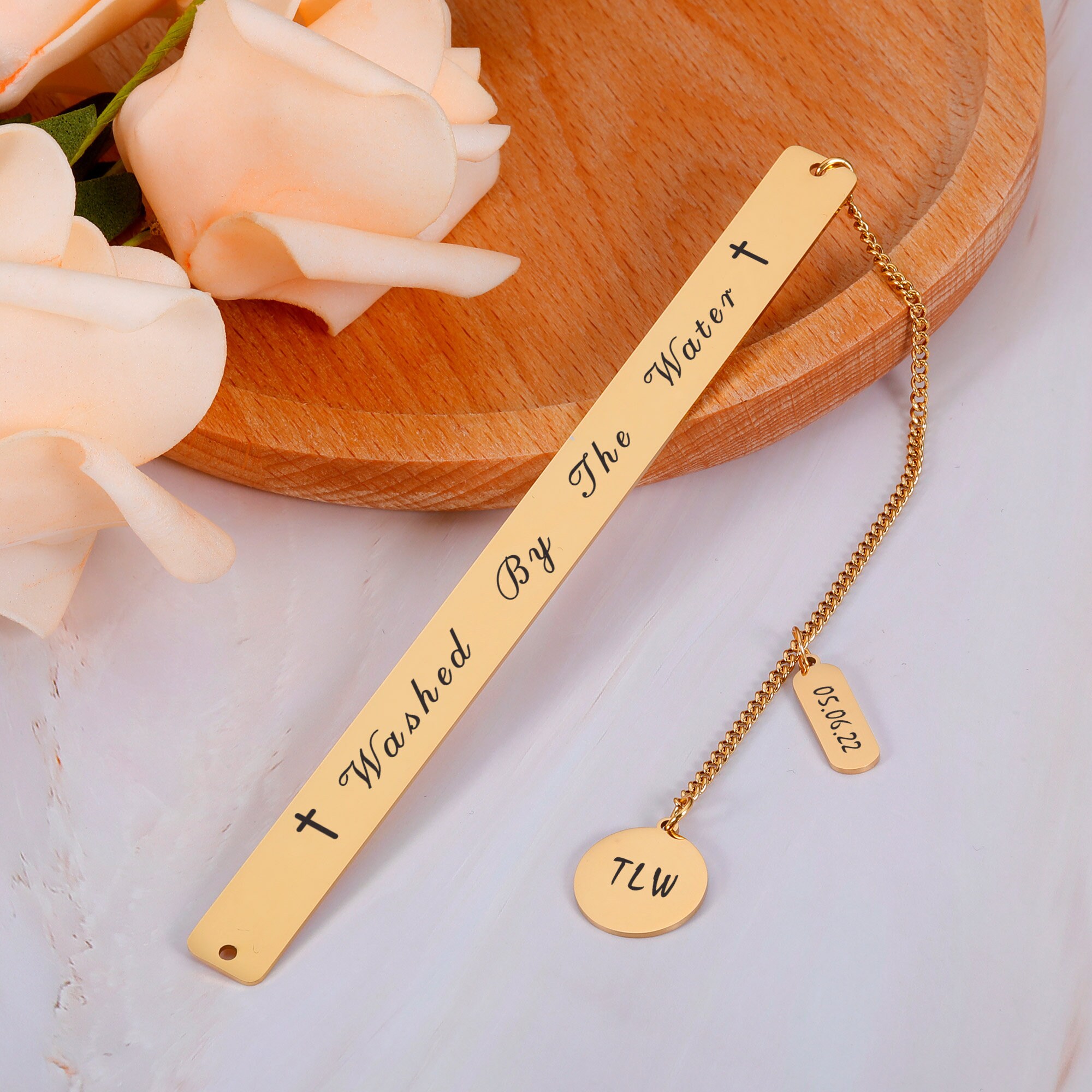 Baptism gift bookmark, First communion gift, Religious bookmark, Washed by the water, Adult baptism gift, goddaughter godson baptism gift