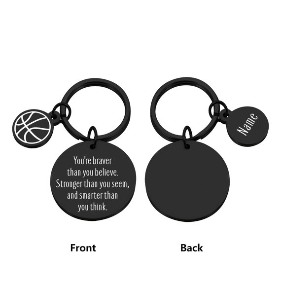 Inspirational Soccer Charm Keychain - 'Braver Than You Believe' Quote Jewelry Gift For Soccer Players - View #7