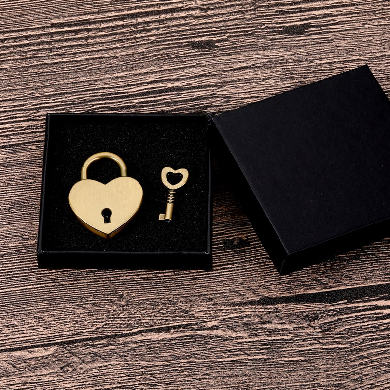Custom Padlock, Two Hearts Locked in Love, Personal Heart Lock, Wedding Gifts, Anniversary gift for Boyfriend, Engraved Gift for Boyfriend image 6