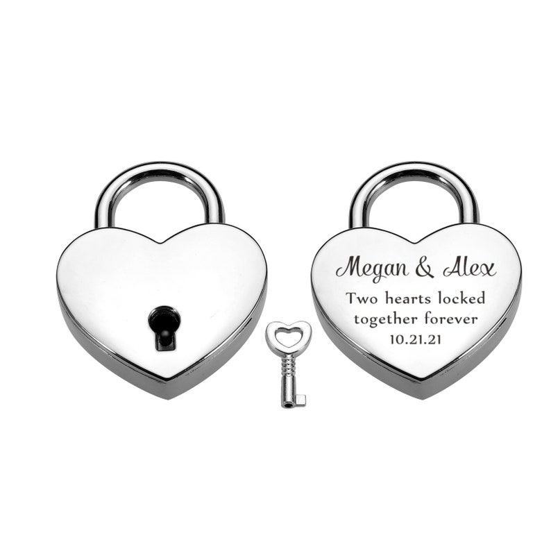 Personalised padlock, Two Hearts Locked Together Forever, Heart Lock, Custom Lock Gift, Wedding Gifts, Anniversary gift for Boyfriend image 10