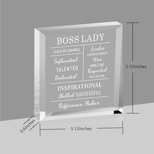 Gifts for Women Acrylic Desk Boss Lady Office Decor Inspirational Quote