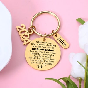 Personalized Graduation Keychain, Graduation Gift for Her, Gift for Him, Class of 2024 Keychains, Bulk Graduation Gift for 2024, Grad Gifts