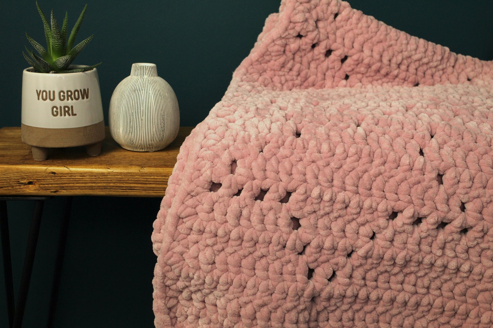 Pink Chunky Snuggly Star Blanket Etsy