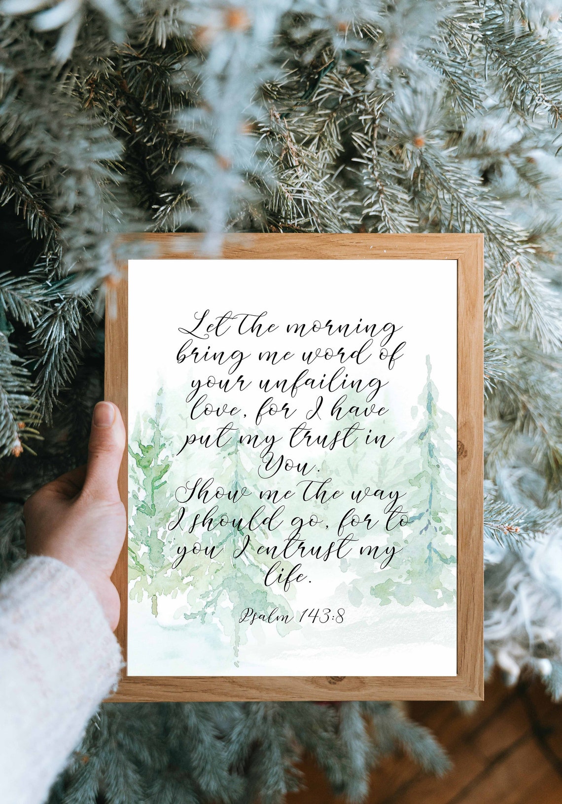 Bible Verse Watercolor Art Love Bible Art Pine Tree Wall Art Etsy