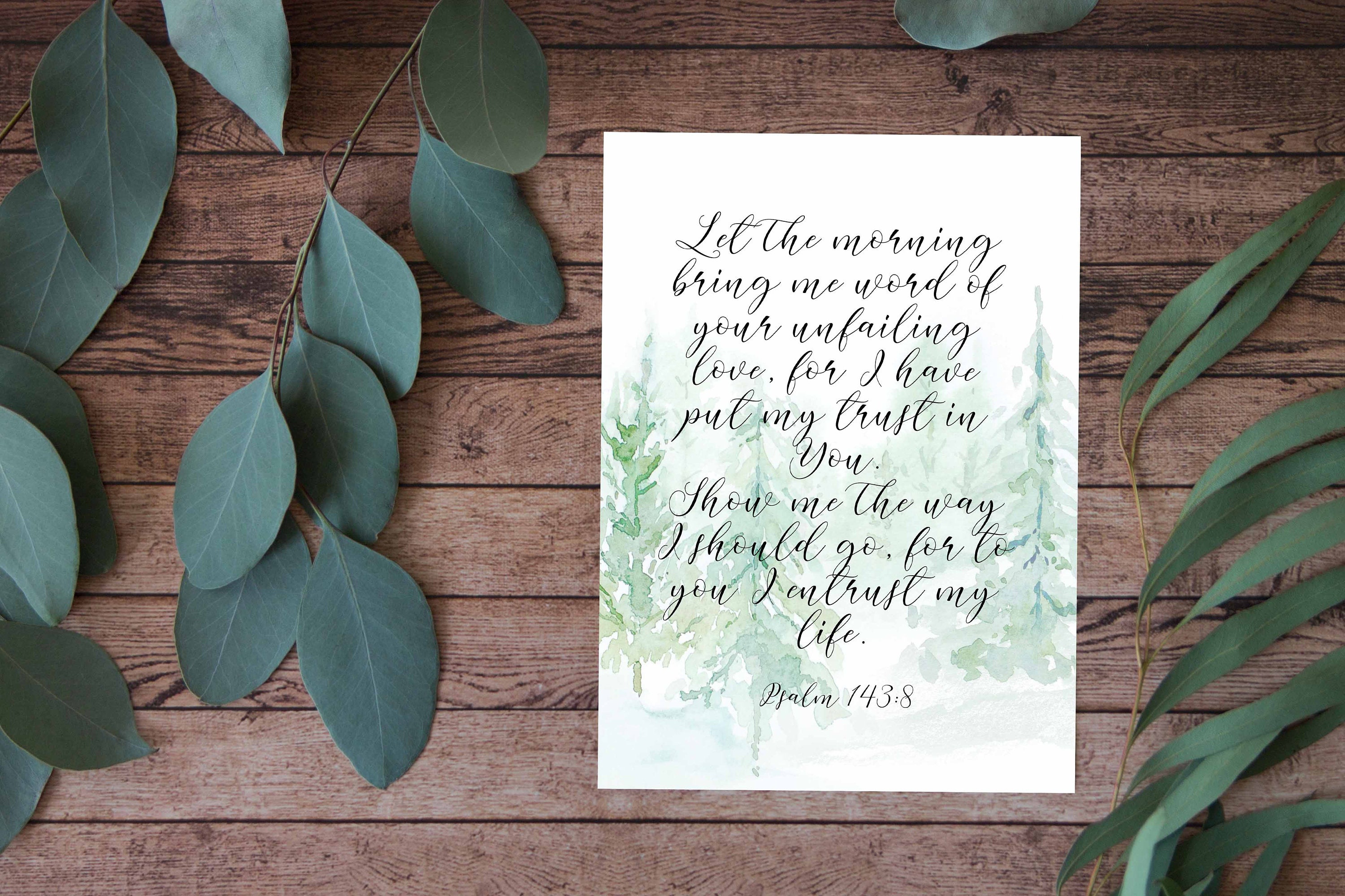 Bible Verse Watercolor Art Love Bible Art Pine Tree Wall Art Etsy