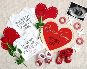 Twin Pregnancy Announcement, Valentines Pregnancy Announcement, Twin Valentine Announcement, Twin Announcement Digital Valentines, Twin Baby