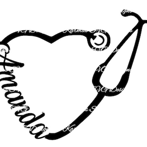 Amanda Heart Stethoscope SVG