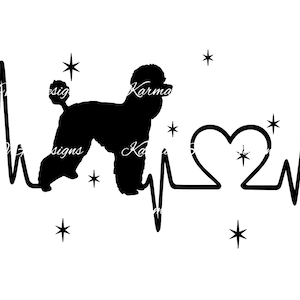 Poodle Heartbeat 2 SVG DXF PNG