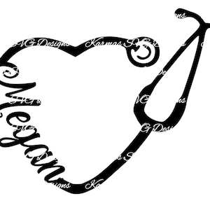 Megan Heart Stethoscope SVG