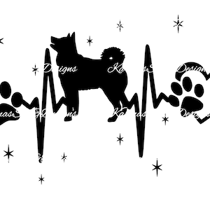 Spitz Dog Heartbeat SVG