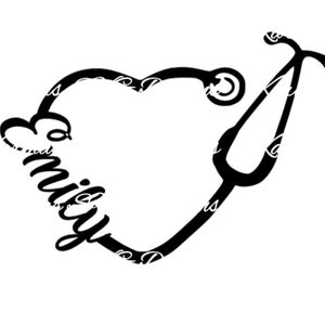 Emily Heart Stethoscope SVG