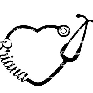 Briana Heart Stethoscope SVG